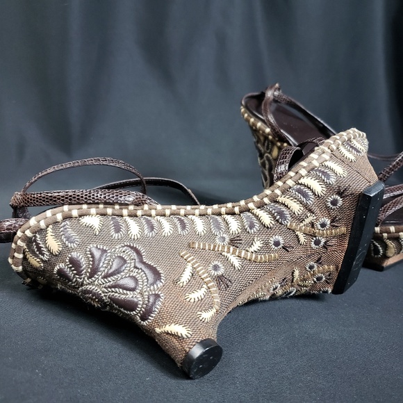 Rare One of a Kind Gucci Wedge Sandals - Picture 3 of 8